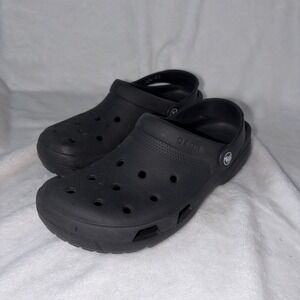 Crocs Unisex W9 M7 clogs Black Casual Comfy Beachwear Water Airy Lightweight EUC
